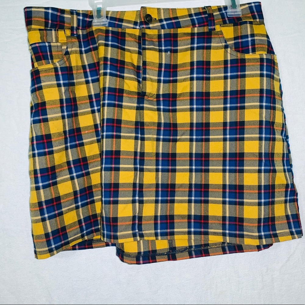 Forever 21 Yellow Plaid Skirt